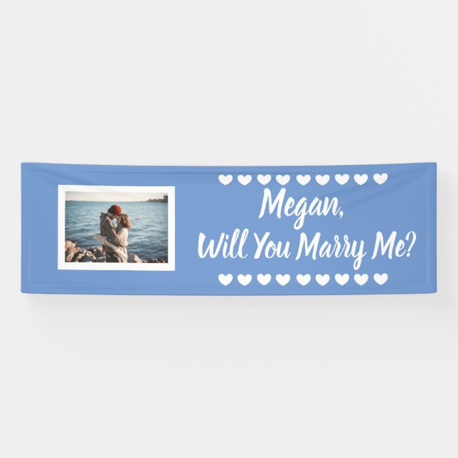 Will you Marry Me Custom Name and Photo Banner (Horizontal)