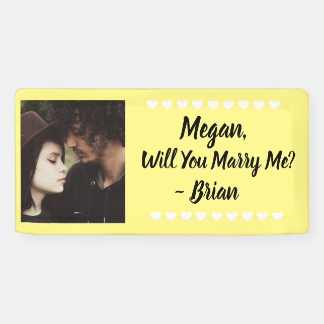 Will you Marry Me Custom Name and Photo  Banner (Horizontal)