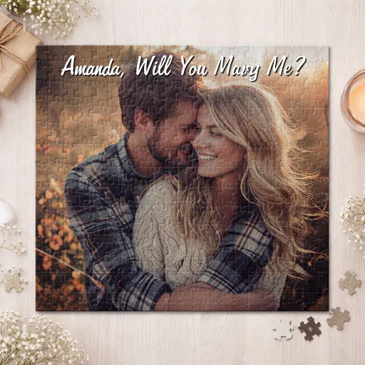 Will you marry me? Custom Photo Engagement Jigsaw Puzzle