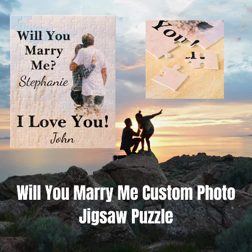 Will You Marry Me Custom Photo Jigsaw Puzzle