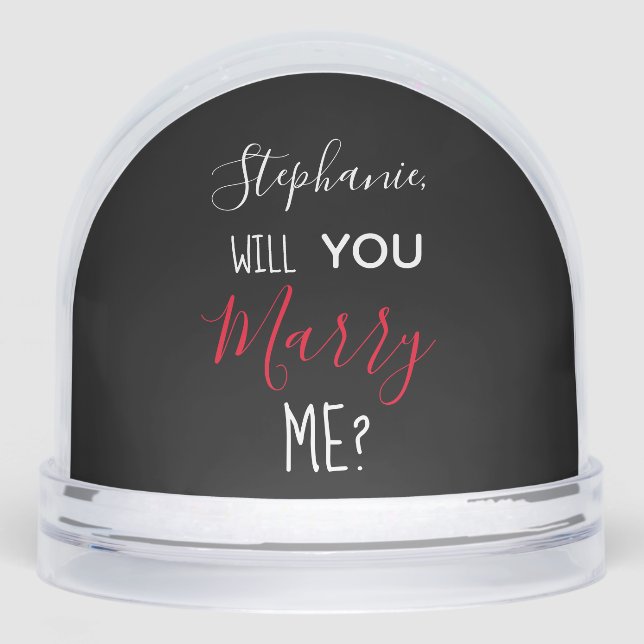 Will You Marry Me CUSTOM Photo Marriage Proposal  Snow Globe (Front)