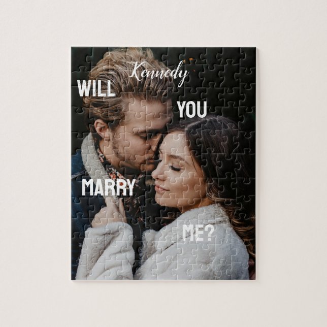 Will You Marry Me Custom Photo & Name Personalized Jigsaw Puzzle (Vertical)