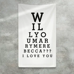 Will You Marry Me Custom Proposal Optician Chart Banner