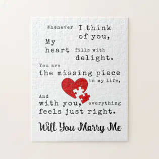 Will You Marry Me - Customize Love Declaration  Jigsaw Puzzle