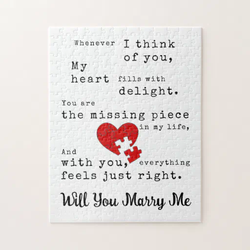 Will You Marry Me - Customize Love Declaration  Jigsaw Puzzle