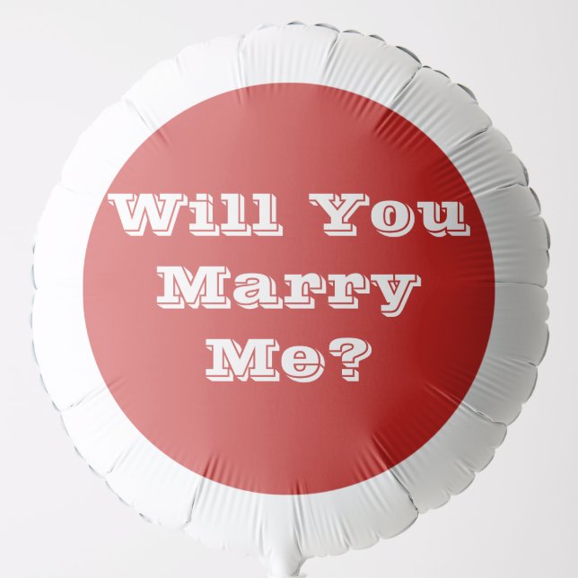 Will You Marry Me Deep Red Balloons (Front)