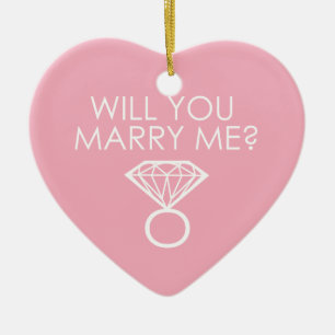 Will You Marry Me? Diamond Ring Ceramic Ornament