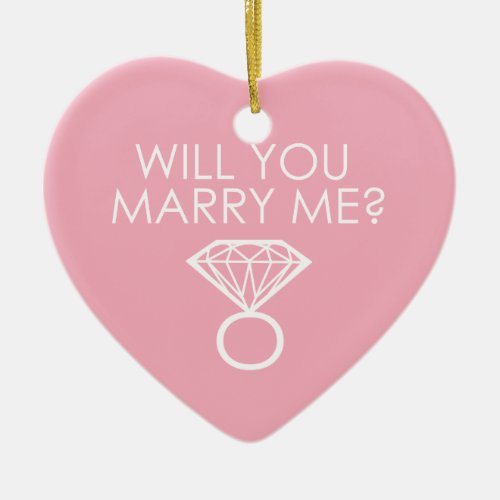 Will You Marry Me Diamond Ring Ceramic Ornament