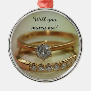Will you marry me? Diamond ring ornament
