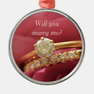 Will you marry me? Diamond ring ornament
