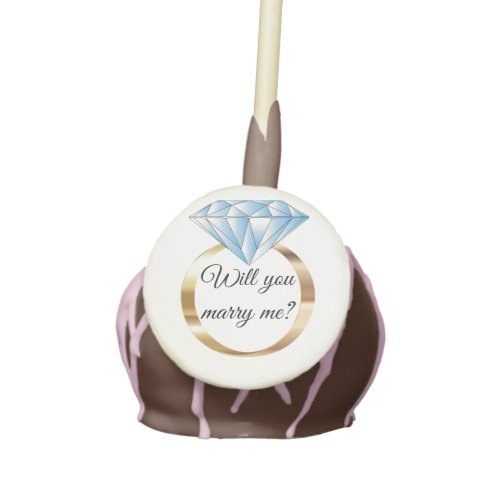 Will you Marry Me Diamond Wedding Ring Proposal Cake Pops