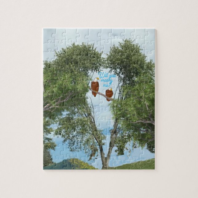 Will you marry me, Eagles in love, jigsaw puzzle (Vertical)