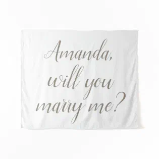 Will You Marry Me Engagement Backdrop Tapestry