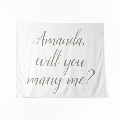 Will You Marry Me Engagement Backdrop Tapestry