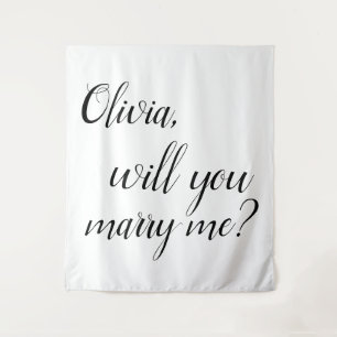 Will You Marry Me Engagement Backdrop Tapestry