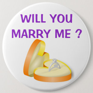 "WILL YOU MARRY ME ?" ENGAGEMENT RING BUTTON