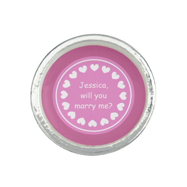 Will you marry me engagement ring for fiance (Front)