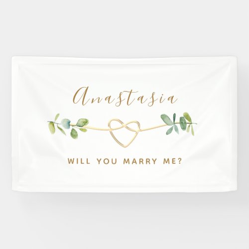 Will You Marry Me Eucalyptus Wedding Proposal  Banner