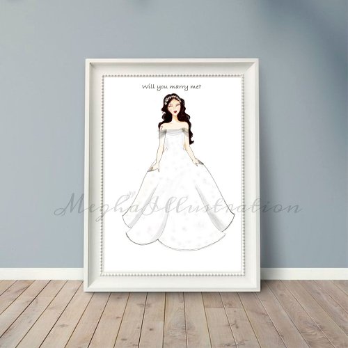  will you marry me fashion illustration poster