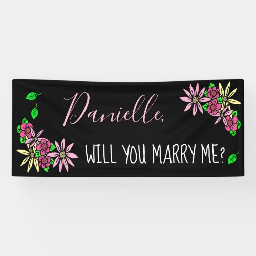 Will you Marry Me  Floral Banner