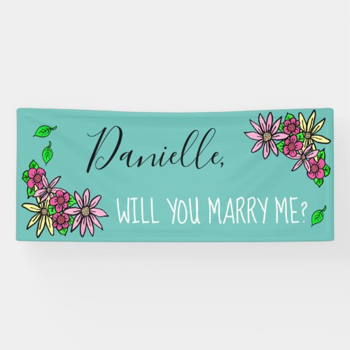 Will you Marry Me  Floral Banner