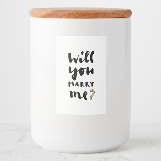 Will you marry me food label (Front)
