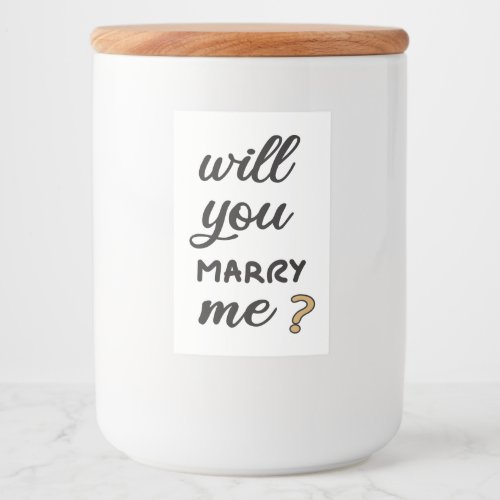 Will you marry me food label