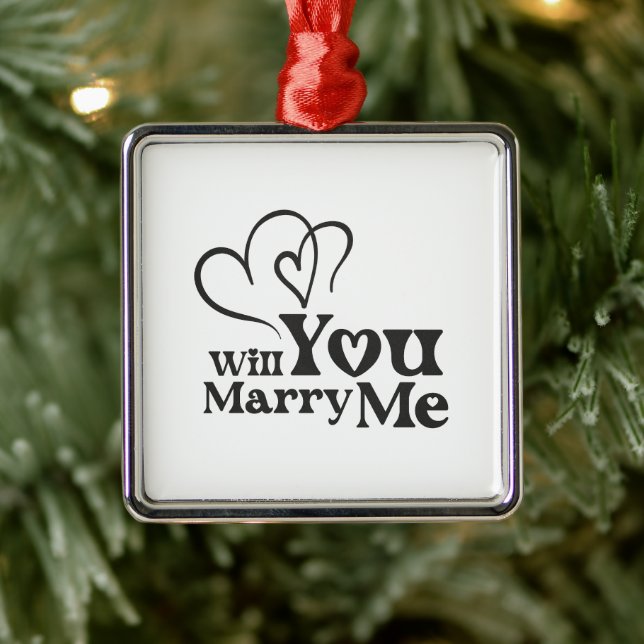 Will you marry me - Funny Wedding Proposal Metal Ornament (Tree)