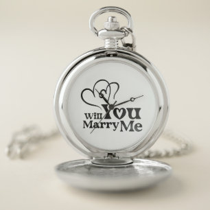 Will you marry me - Funny Wedding Proposal Pocket Watch