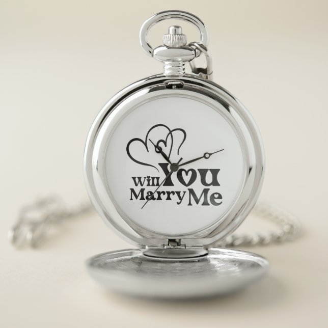 Will you marry me - Funny Wedding Proposal Pocket Watch (Inside)