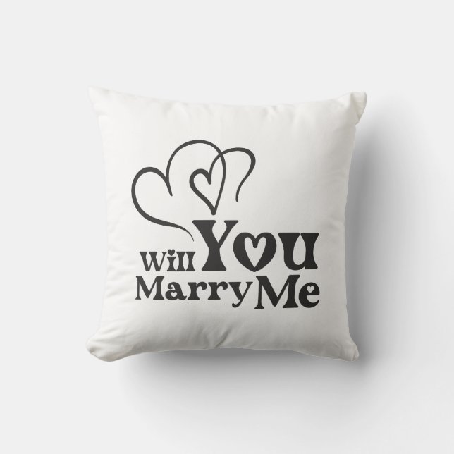 Will you marry me - Funny Wedding Proposal Throw Pillow (Front)