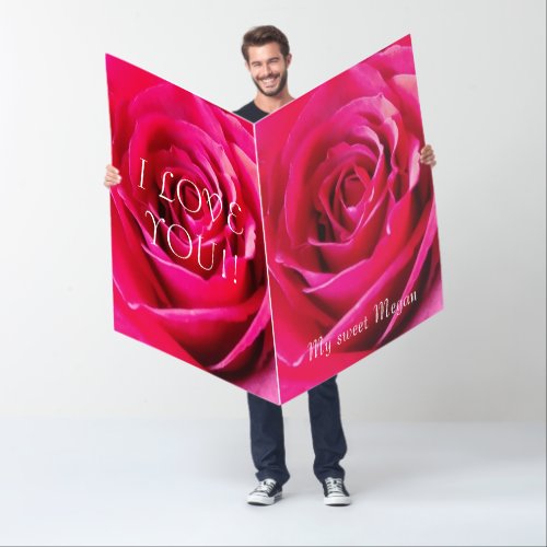 Will you marry me Gigantic Red Rose Print Card
