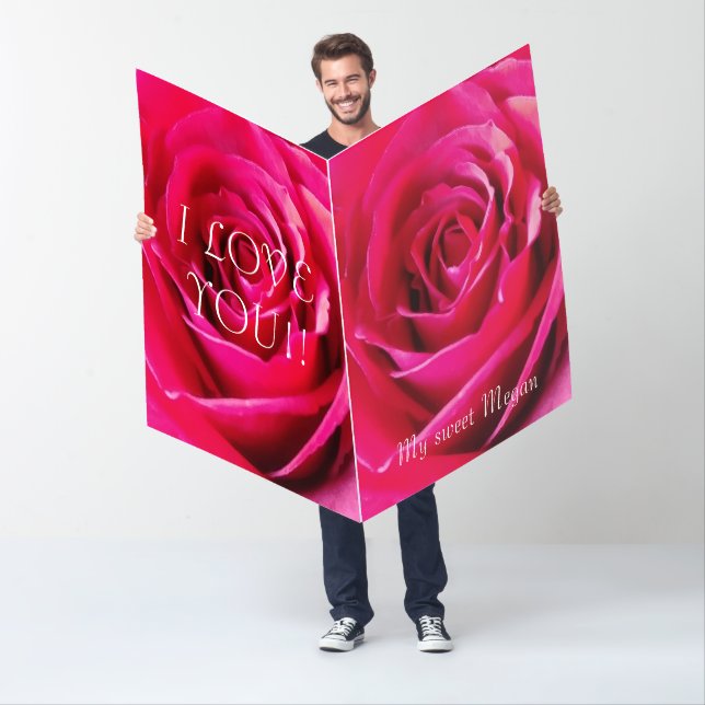 Will you marry me Gigantic Red Rose Print Card (In Situ)