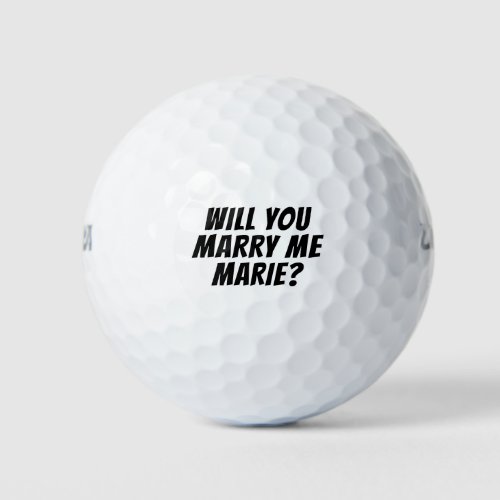 Will you marry me  golf balls