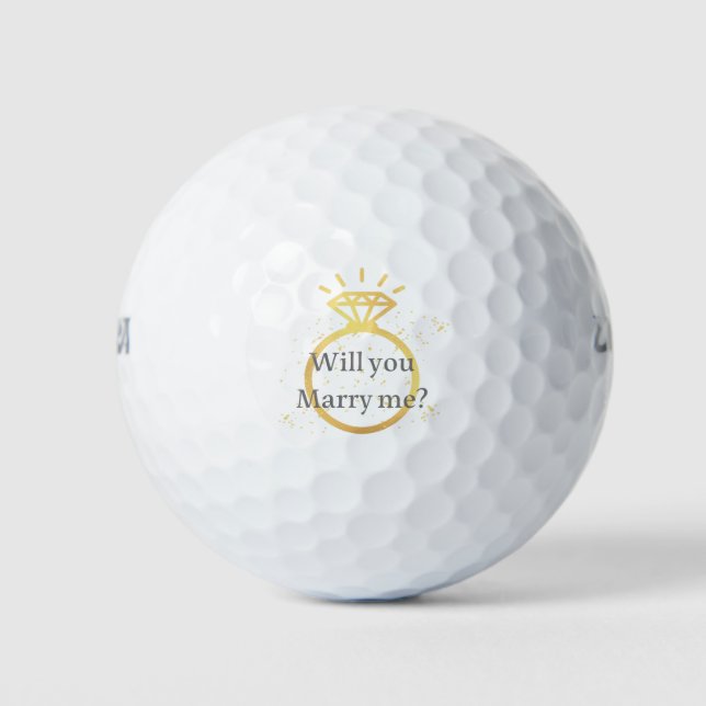 Will you marry me? golf balls (Front)