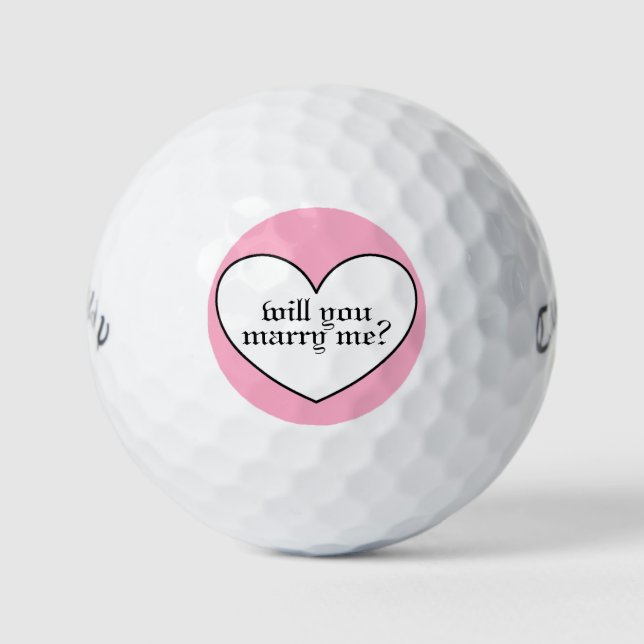will you marry me? golf balls by dalDesignNZ (Front)