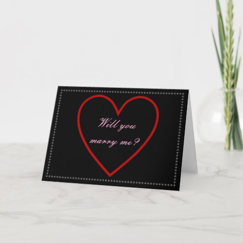 Will you marry me  Heart Card