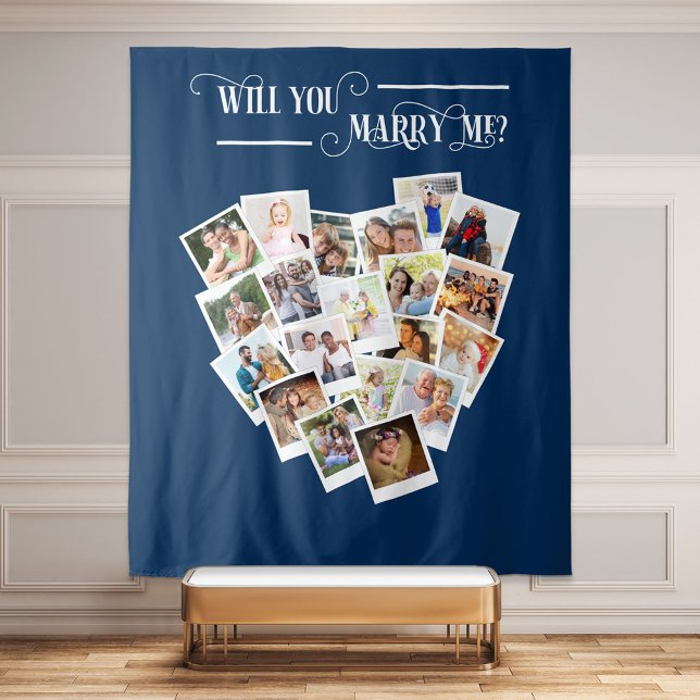 Will You Marry Me Heart Photo Collage Backdrop (Creator Uploaded)