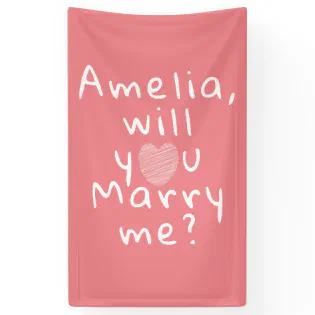 Will you marry me Heart Pink Romantic Proposal Banner