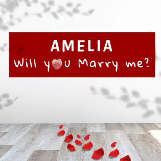 Will you marry me Heart Red Romantic Proposa Poster