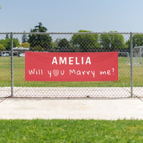 Will you marry me Heart Red Romantic Proposal  Banner