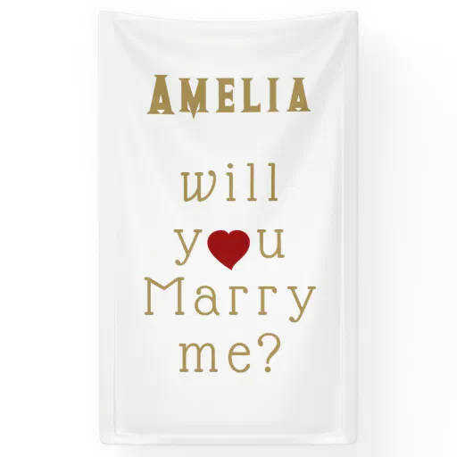 Will you marry me Heart Red Romantic Proposal  Banner