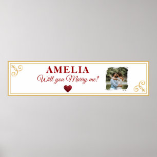 Will you marry me Heart Romantic Proposal Photo Poster