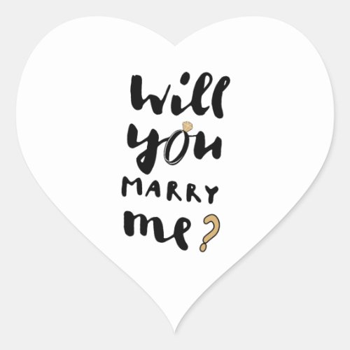Will you marry me heart sticker