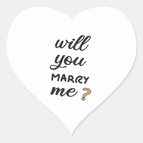 Will you marry me heart sticker