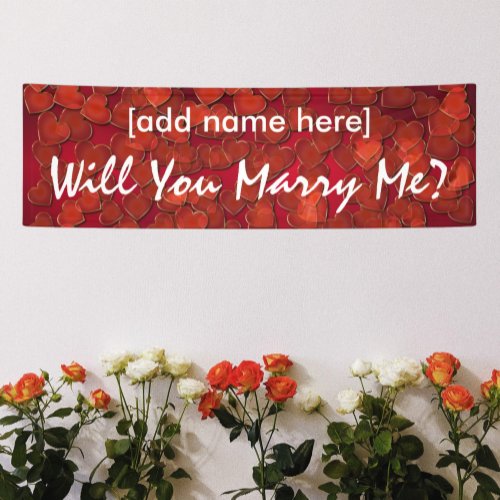 Will You Marry Me hearts banner