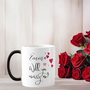 Will you Marry Me Hidden Message Surprise Proposal Color Morph Mug
