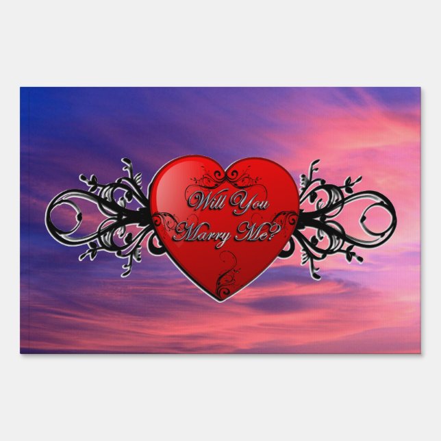 Will You Marry Me Large Yard Sign (Front)