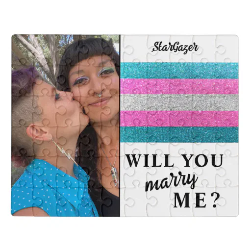 Will You Marry Me LGBTQ Trans Wedding Proposal Jigsaw Puzzle