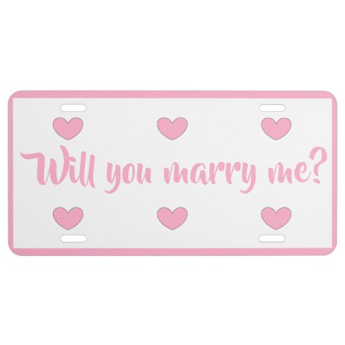 Will you marry me license plate by dalDesignNZ